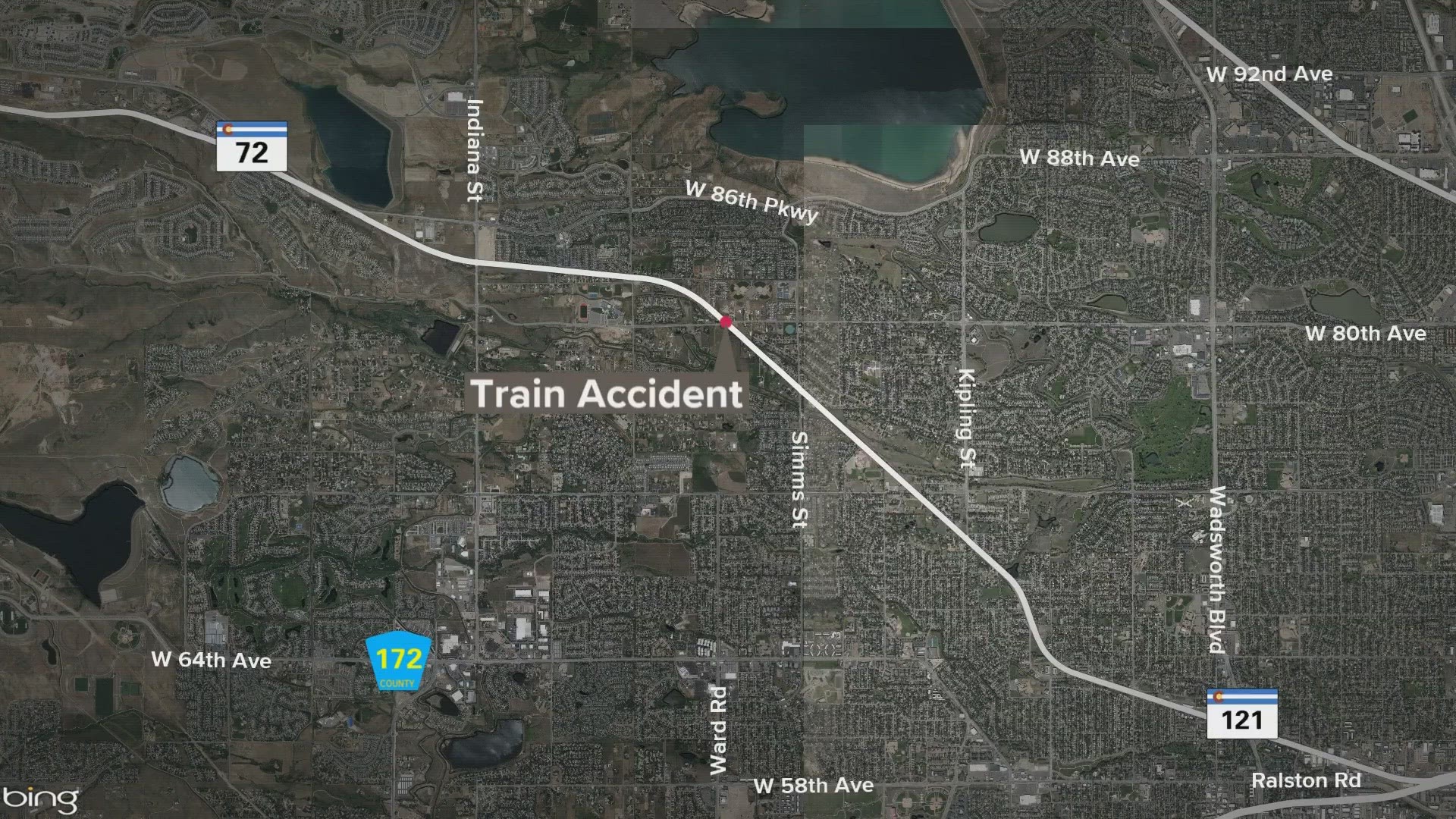 The victim was hit by an Amtrak train near West 80th Avenue near Simms Street on Thursday evening, according to Arvada Fire.