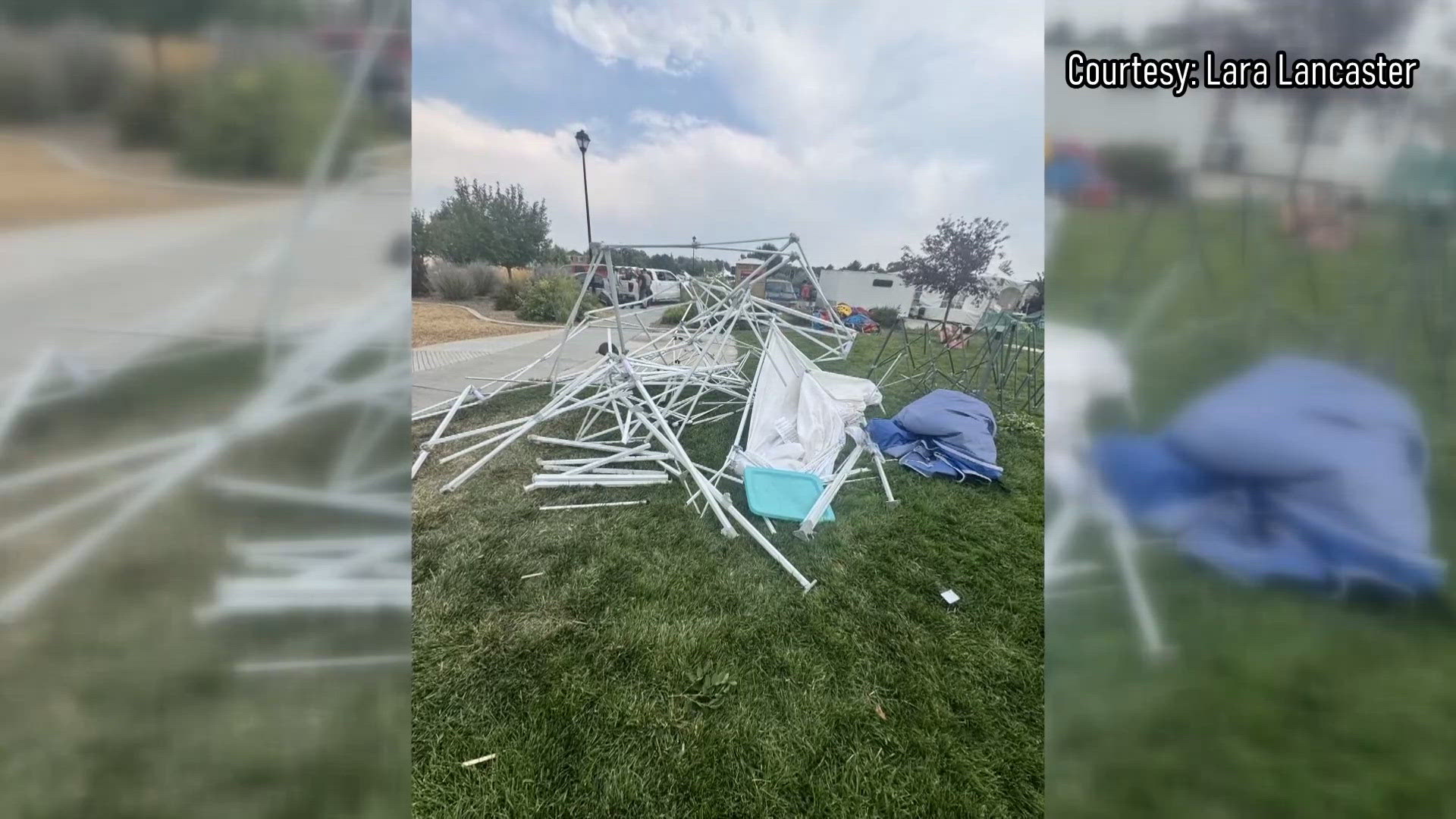 House Examples Microburst sends bounce house flying, injures one | 9news.com