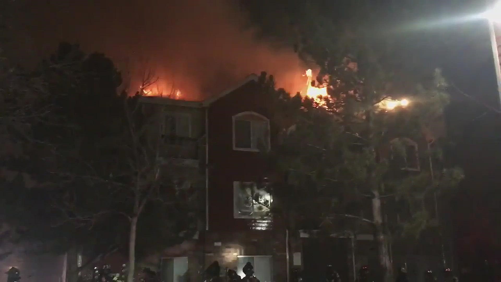 A fire broke out in an attic of the Covington on Cherry Creek Sunday night.