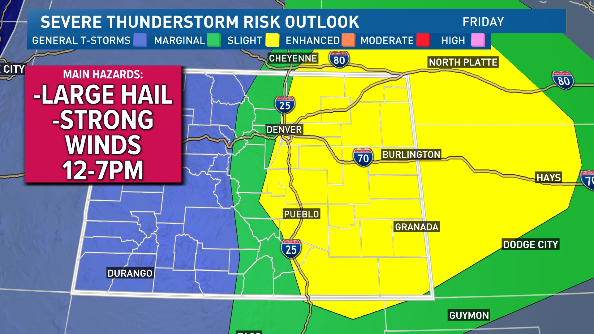 Severe weather storms likely Friday in Denver, eastern Colorado | 9news.com