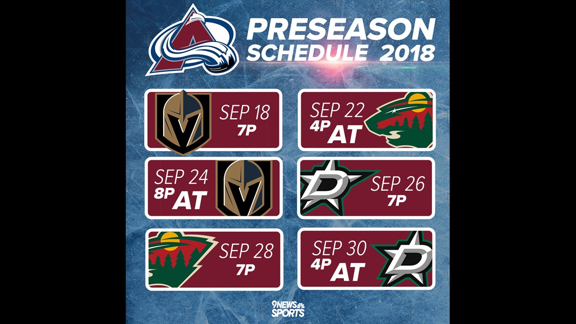 Avalanche Announces Preseason Schedule