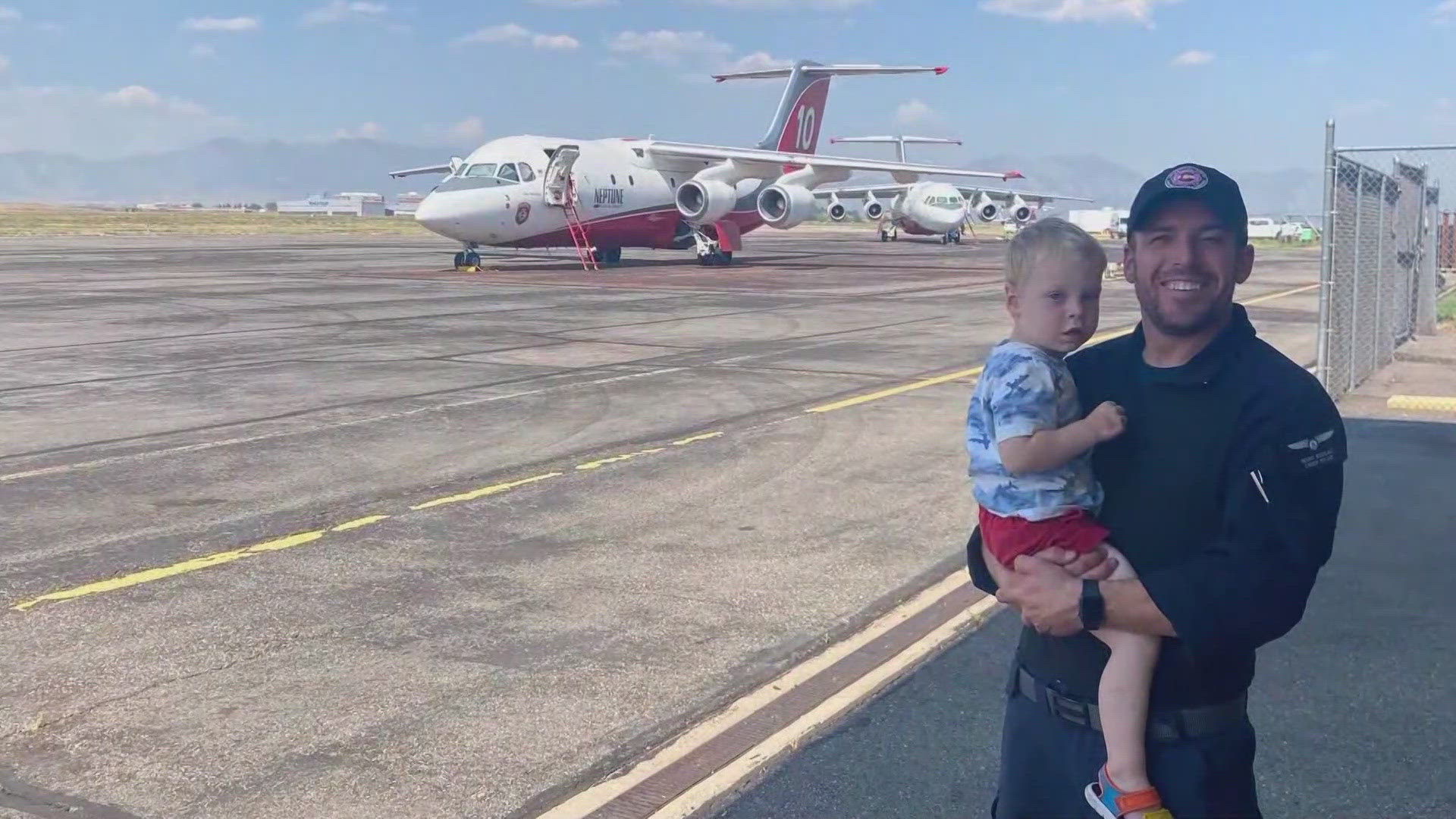 A Littleton couple has been watching their son fly Colorado’s Firehawk helicopter to battle the Quarry Fire in Jefferson County.