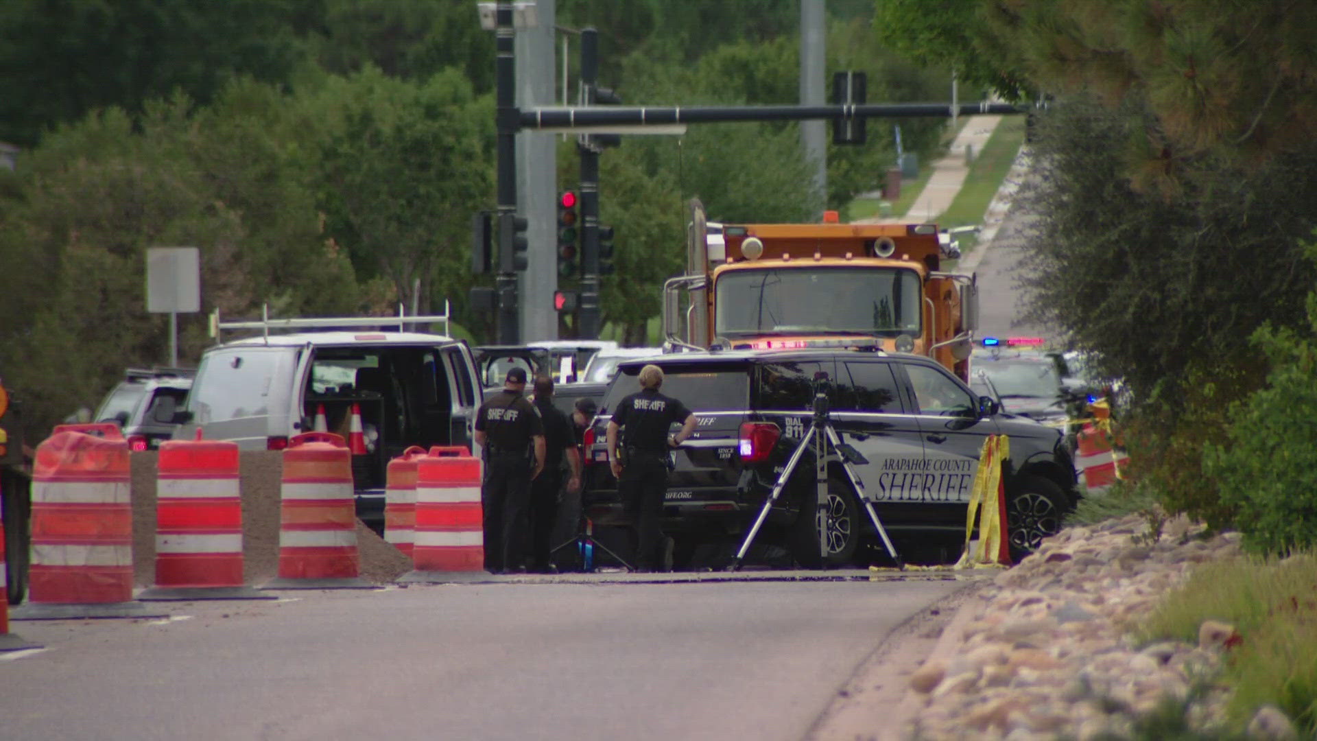 The crash happened on East Arapahoe Road near South Holly Street around 11 a.m. Monday. The sheriff's office said the driver isn't facing any charges at this point.