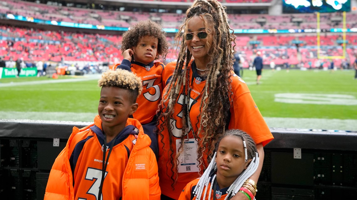 Ciara brings kids to visit Russell Wilson at Broncos training camp