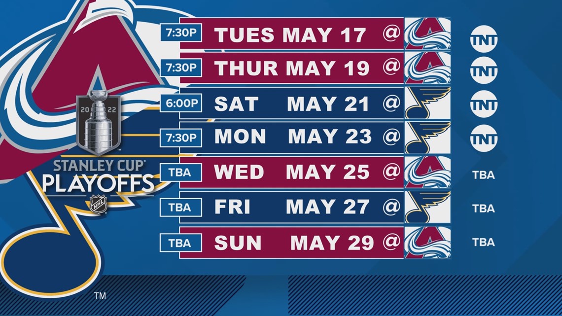 Avalanche vs. Blues schedule: Start date, game times, TV channel