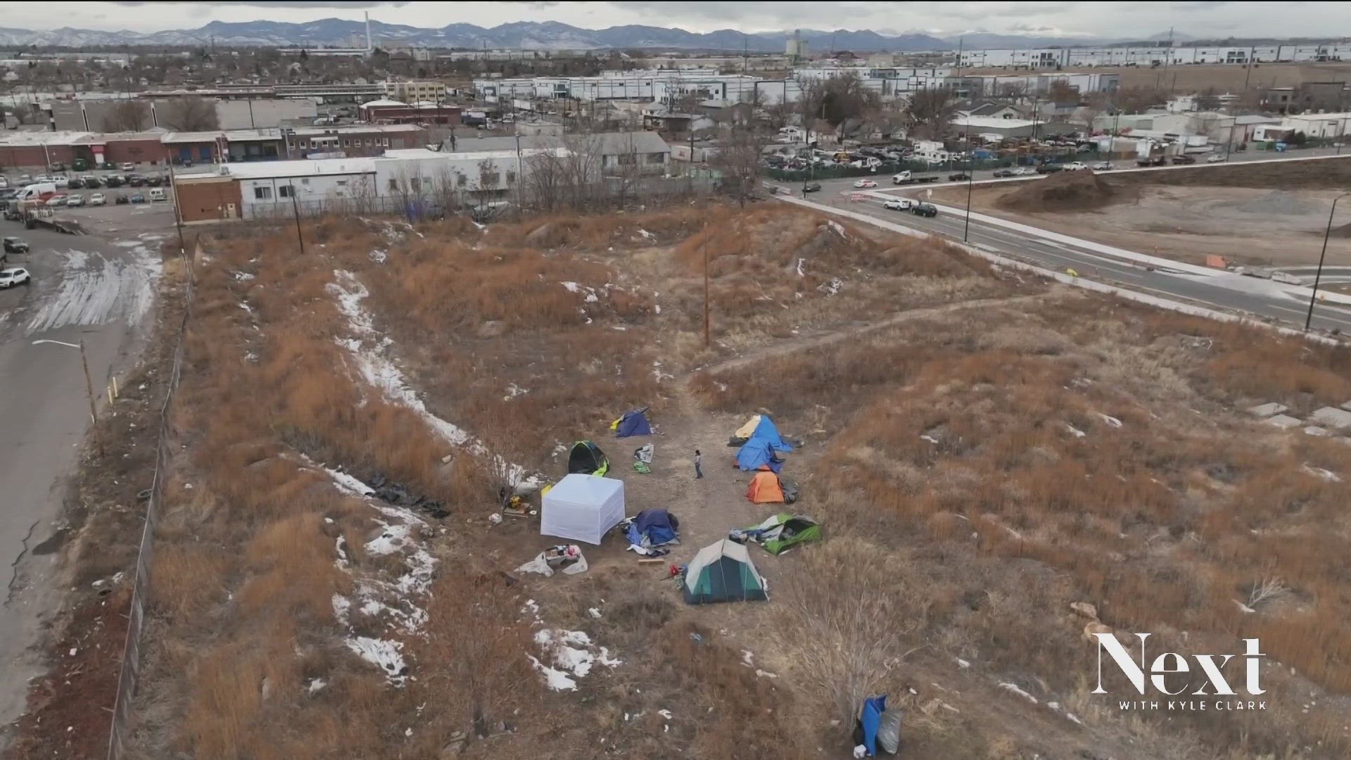 A handful of migrants are staying at a new encampment in North Denver after their previous one was swept last week by the city of Denver.