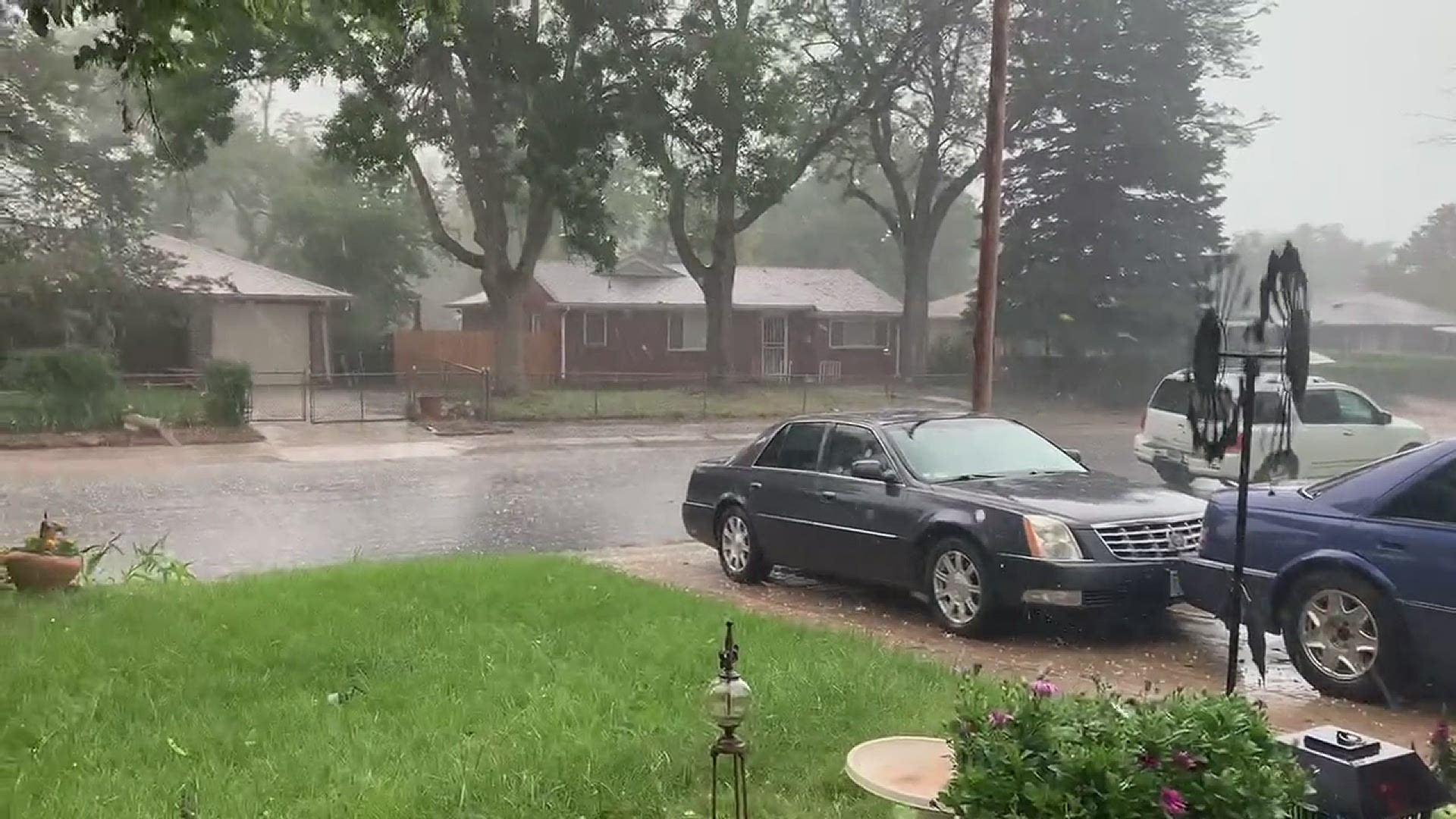 Rain and hail in Aurora, CO.
Credit: Robin Brilz