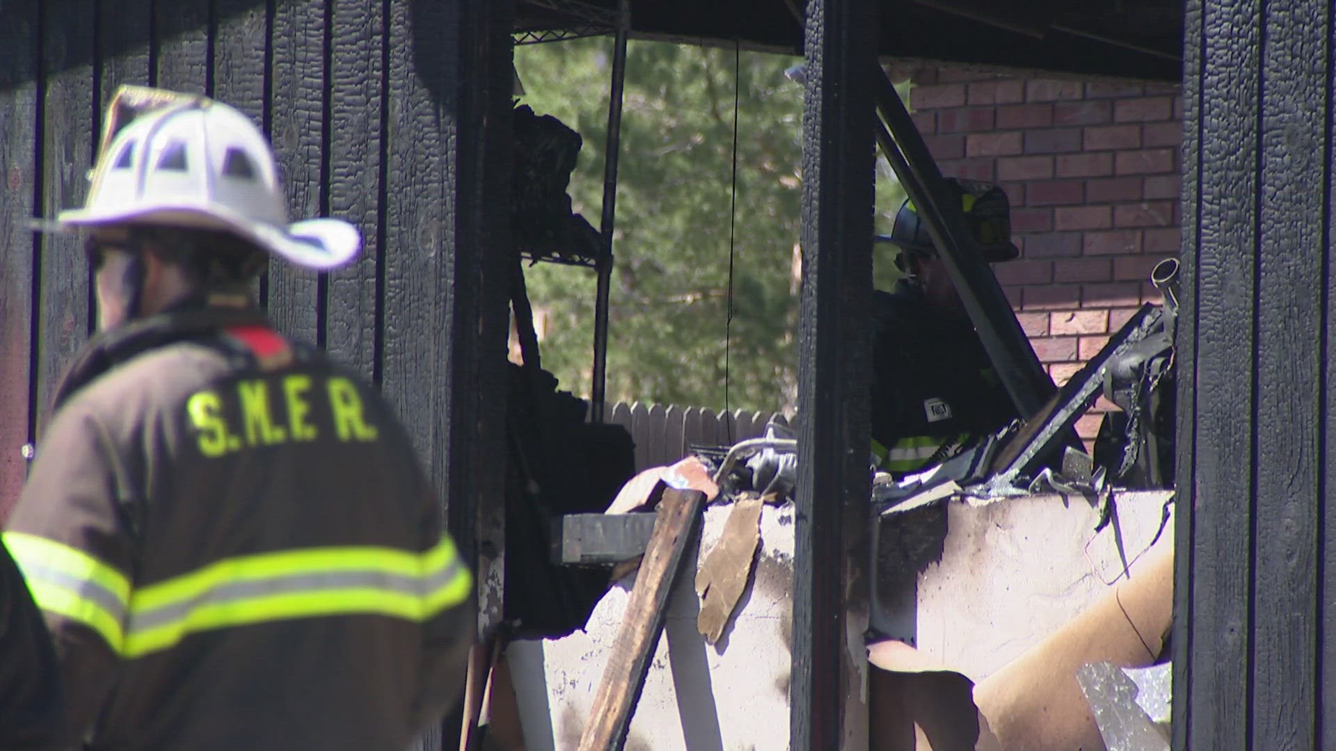 South Metro Fire Rescue said the fire at a Littleton home started in the garage and spread to part of the home Sunday morning.