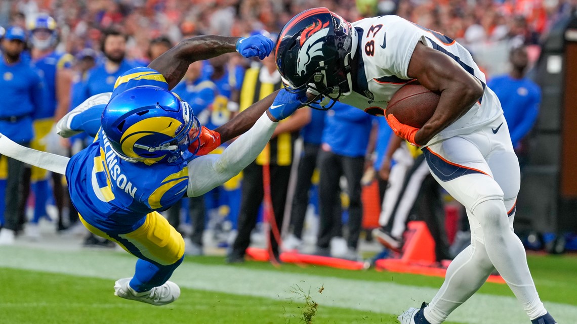 Los Angeles Rams defensive tackle Tanzel Smart gets set to run a play  during a preseason NFL football game against the Denver Broncos Saturday,  Aug. 24, 2019, in Los Angeles. (AP Photo/Mark