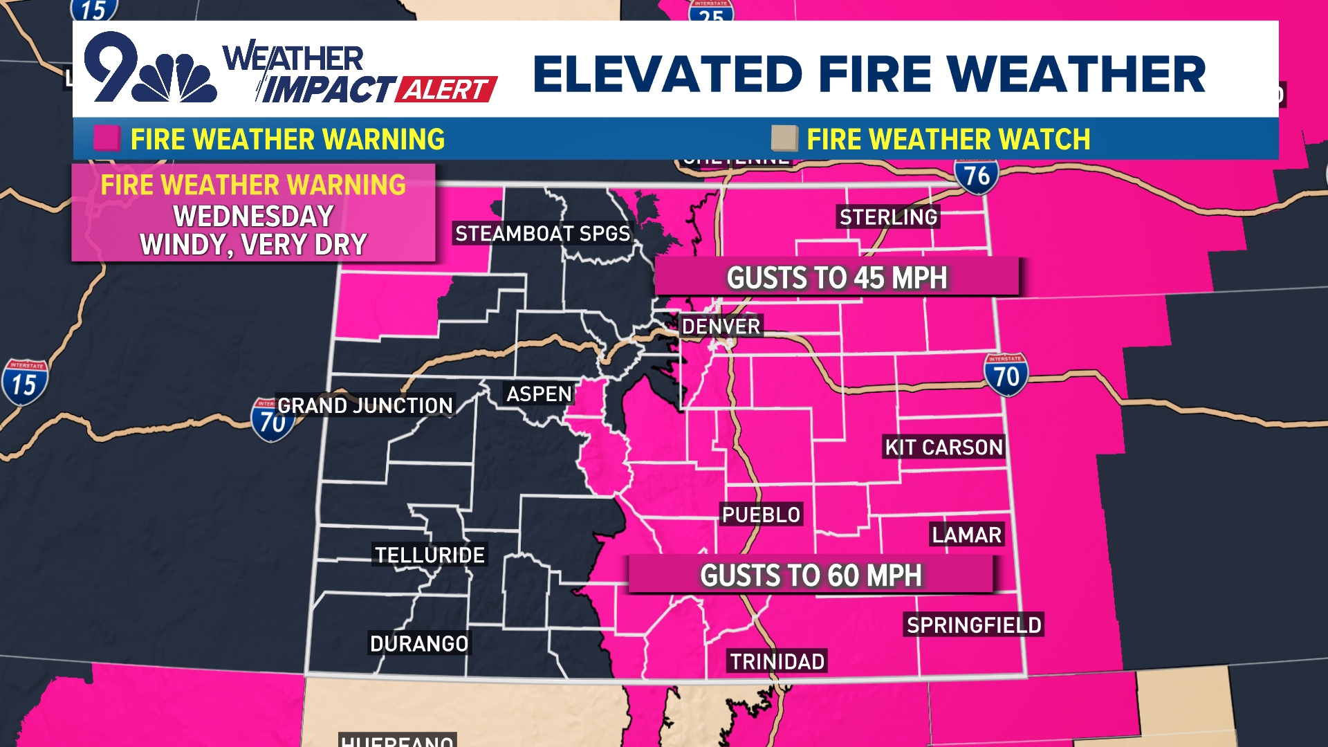 Weather Impact Alert: High fire danger in Colorado prompts power ...