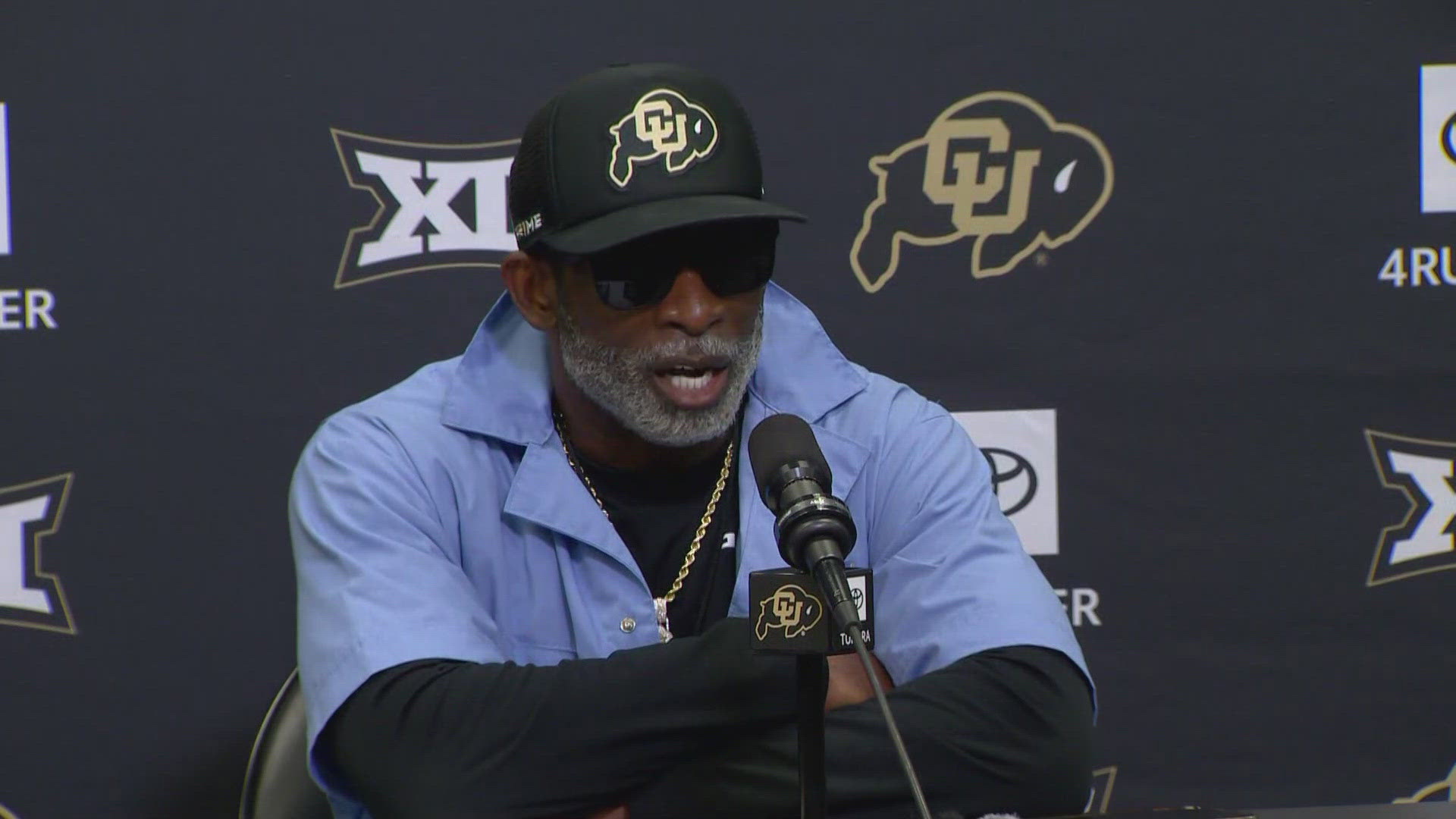 University of Colorado head coach Deion Sanders is addressing the media Tuesday ahead of this weekend's Rocky Mountain Showdown against Colorado State.