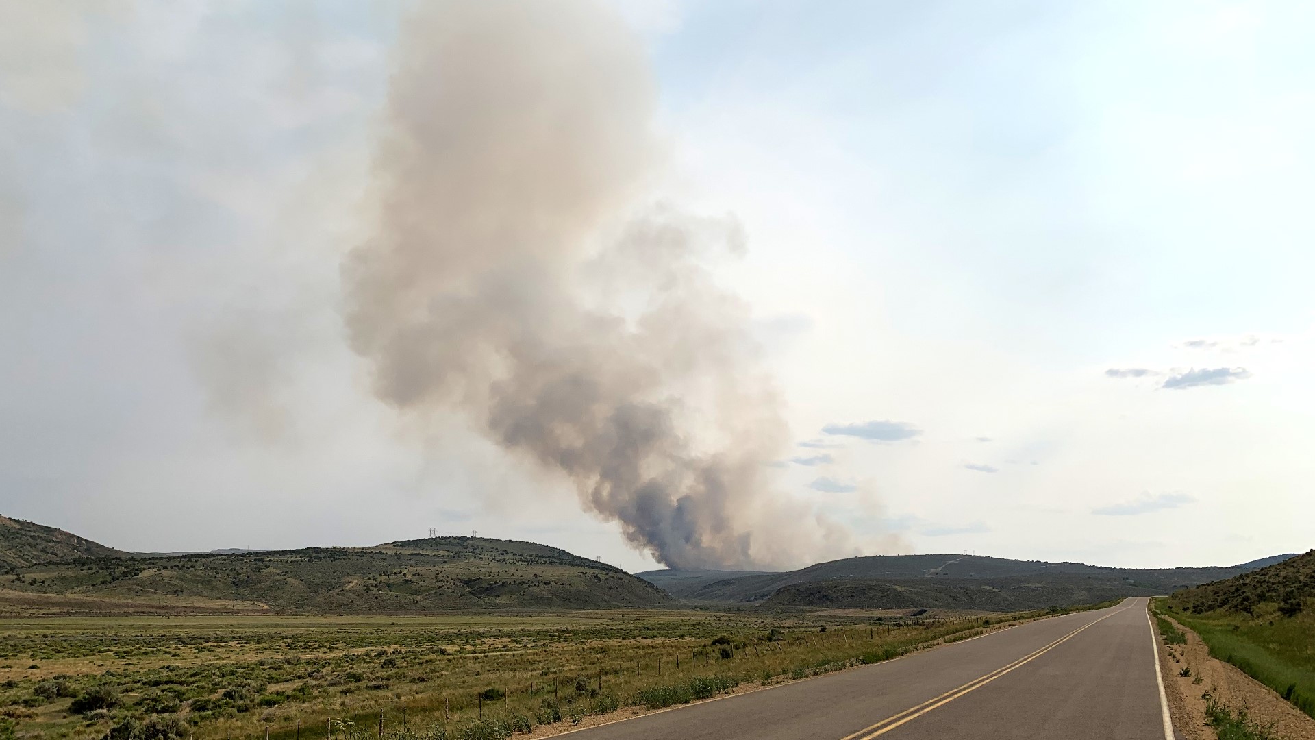 Wildfire burning off Colorado Highway 13 between Meeker and Craig