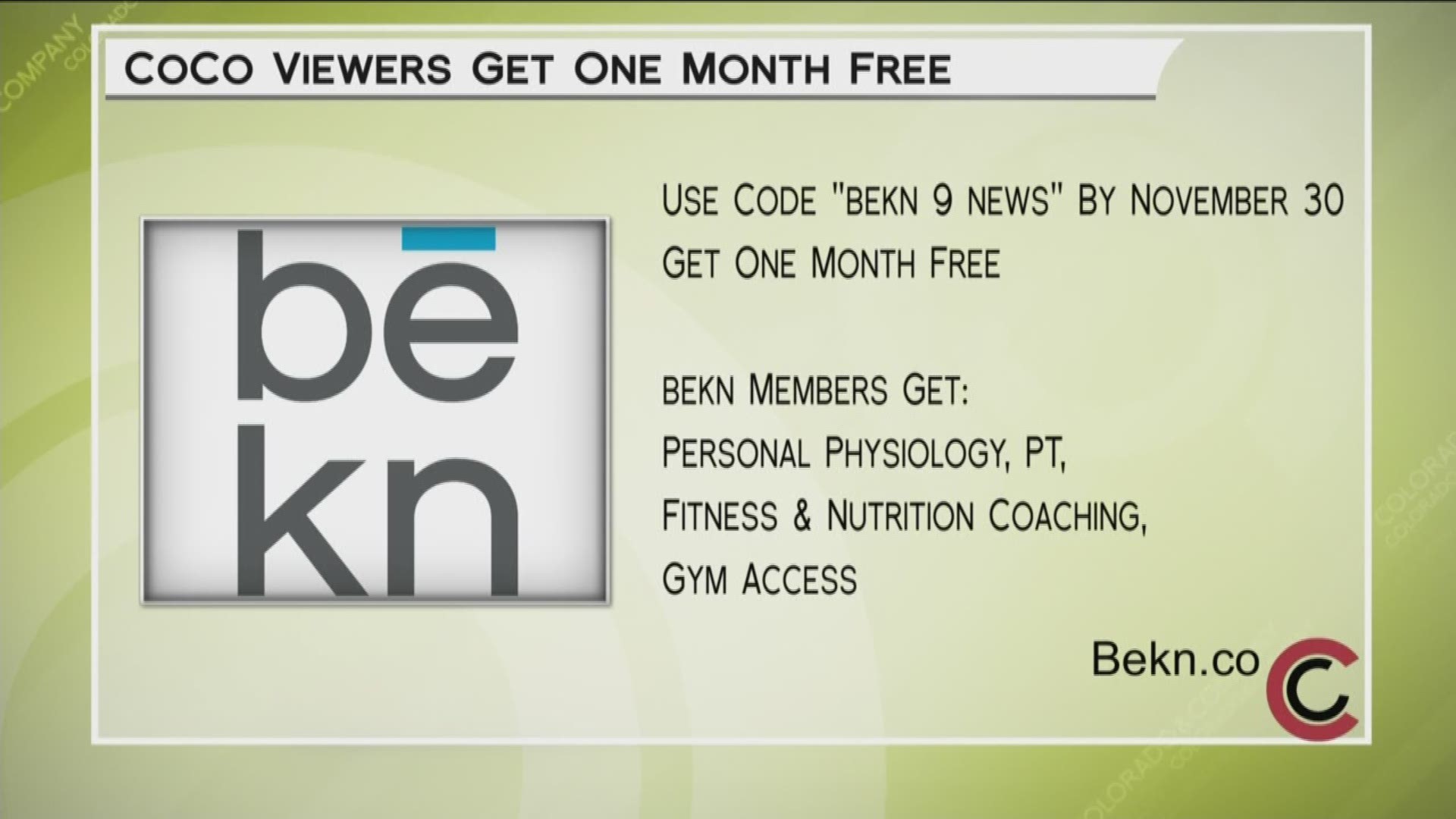 Hit your fitness goals with bēkn. Memberships are just $49 a month. Learn more at www.bekn.co.