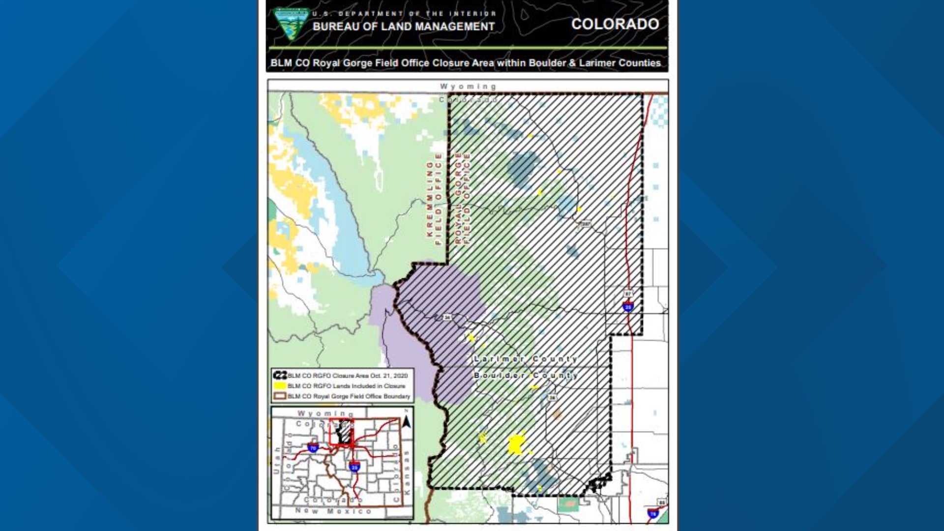 More National forest lands closures, Clear Creek county