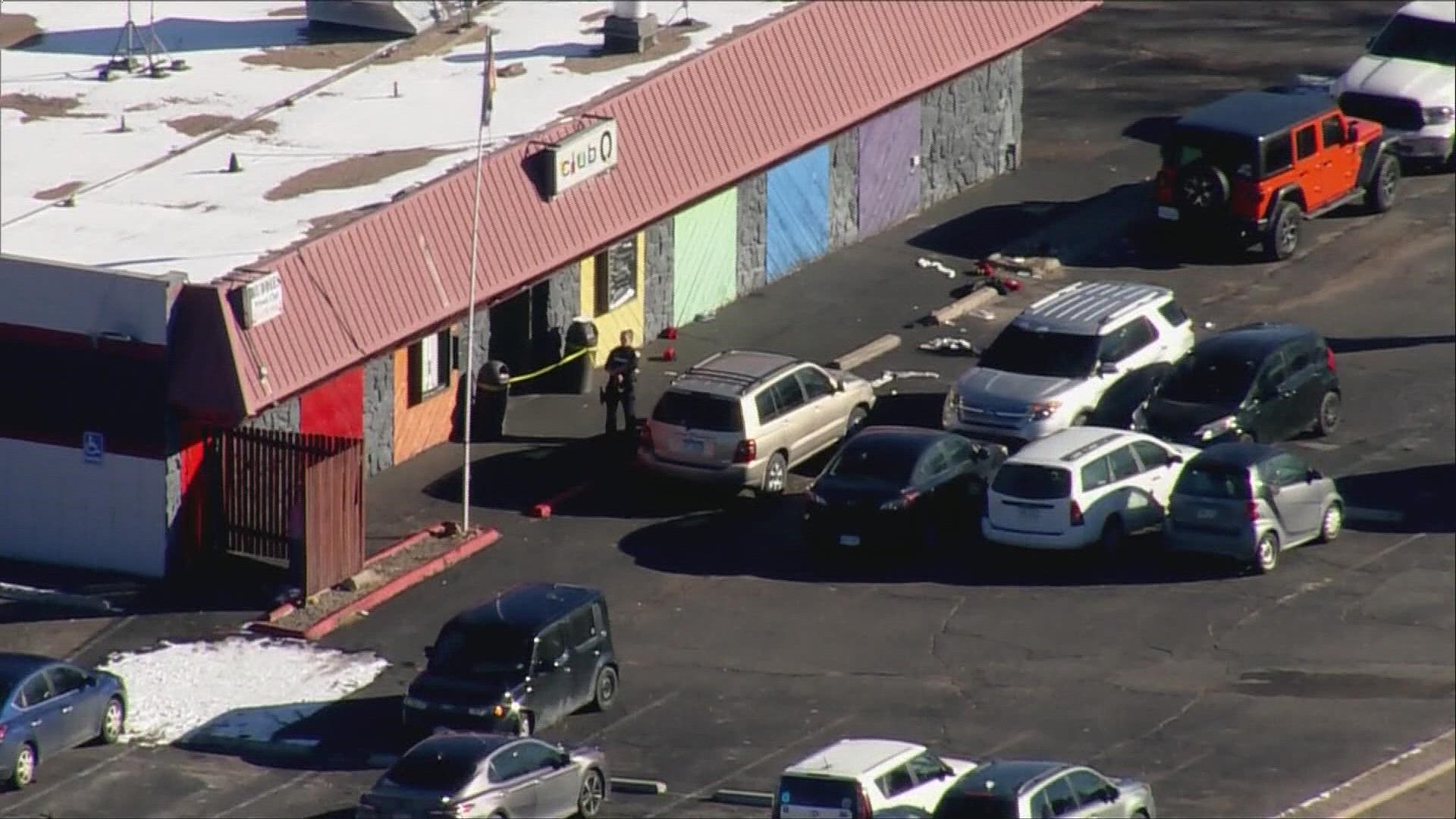 Aerial footage of the crime scene at Club Q in Colorado Springs following a mass shooting that left 5 people dead.