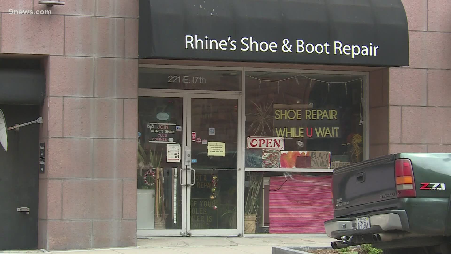 Cobbler Tommy Rhine's shop has struggled to stay in business during the pandemic.
