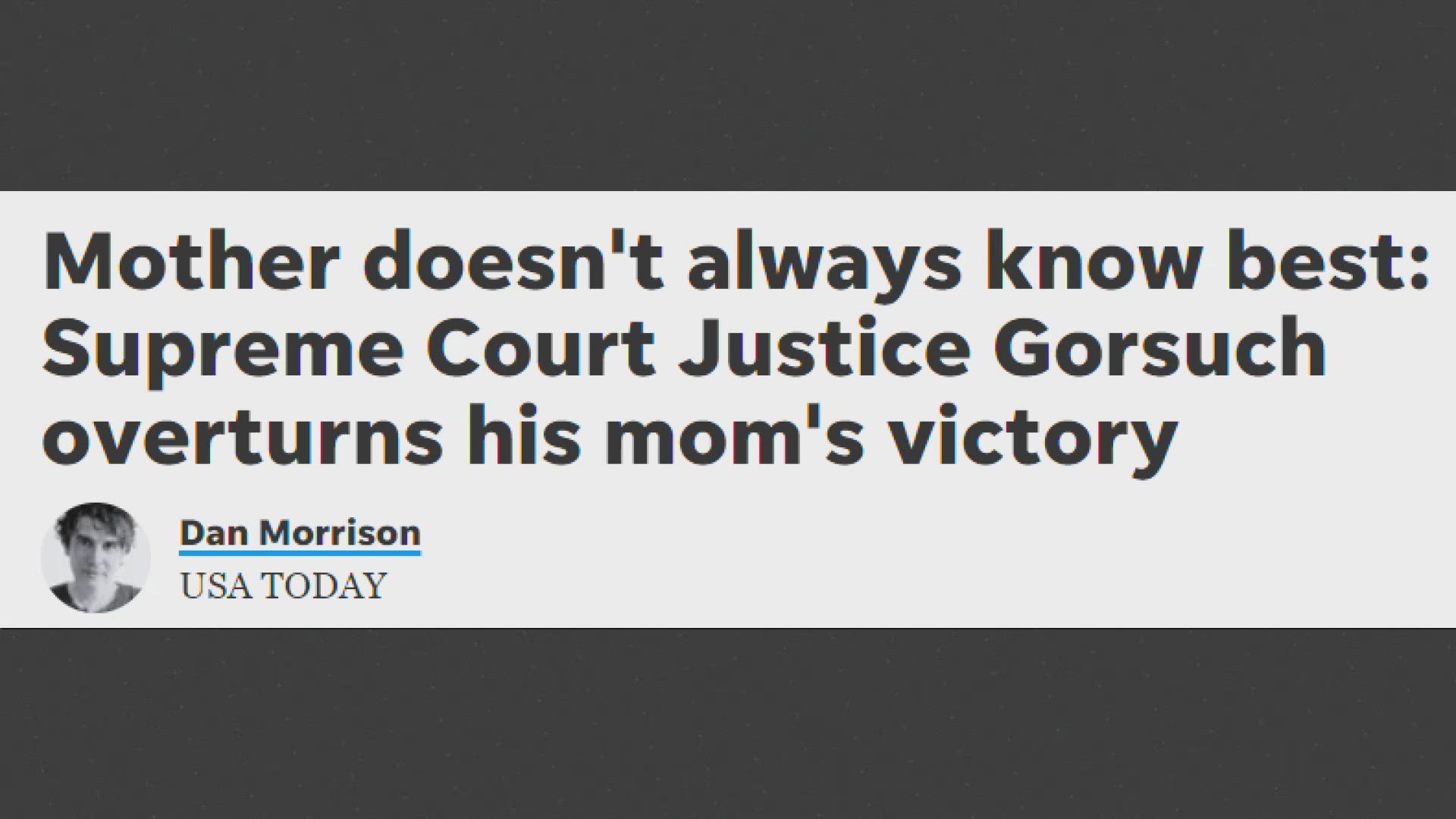 Dan Morrison's story gives a quick primer on Gorsuch's legacy and how her son became an unlikely ally in dismantling it.