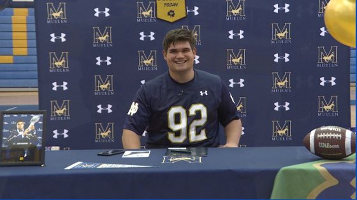 Four-star defensive tackle Aidan Keanaaina signed to play for the Irish last month.