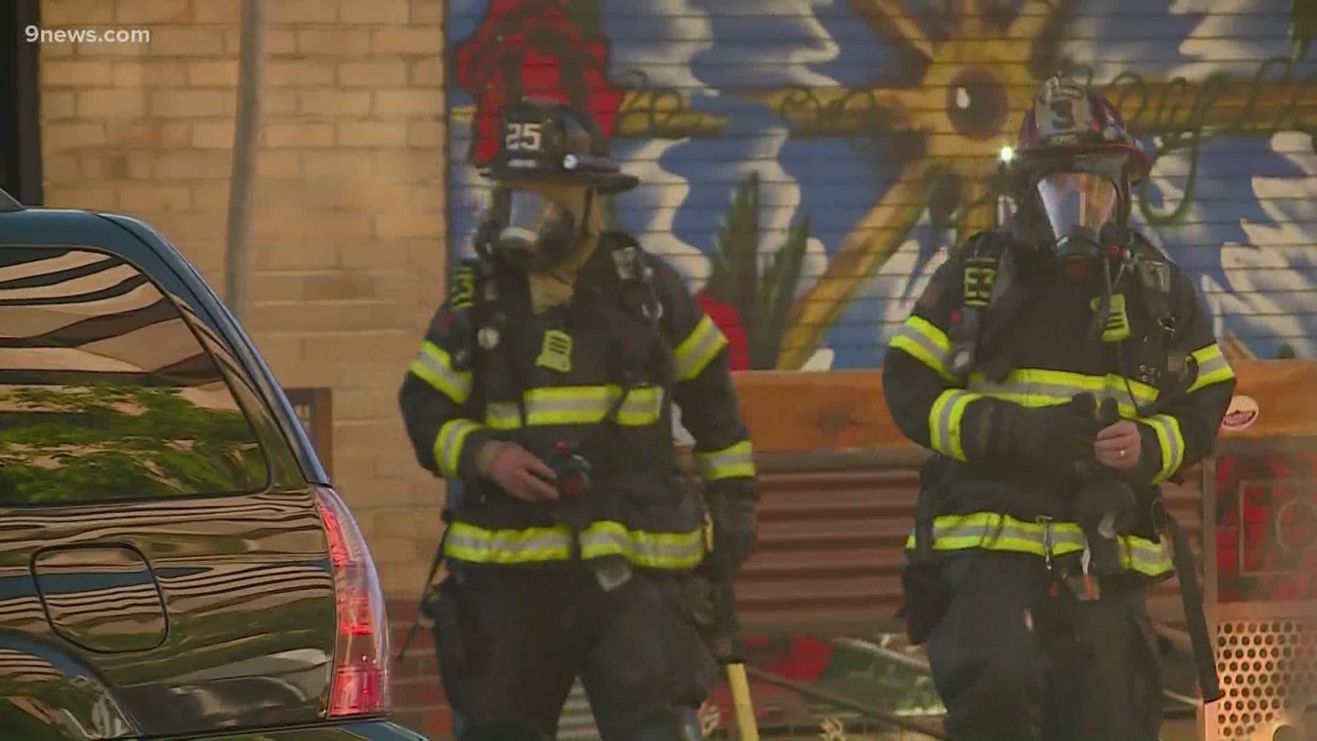 A fire was reported Wednesday morning at a business inside a strip mall near 17th Avenue and Logan Street in downtown Denver. More than 50 firefighters responded.