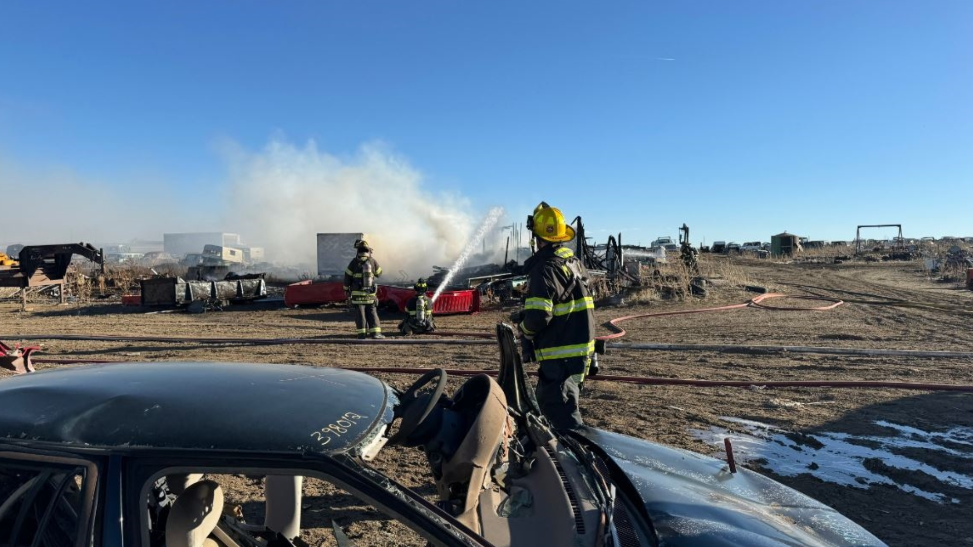 Fire at Erie salvage yard puts off large smoke plume | 9news.com