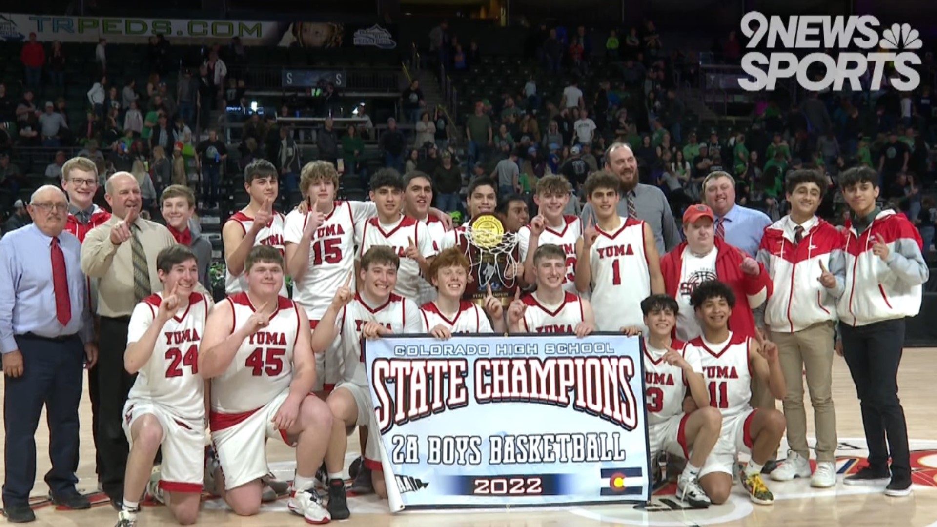 The Indians defeated Sanford 59-43 in the Class 2A title game at the Budweiser Events Center on Saturday night.