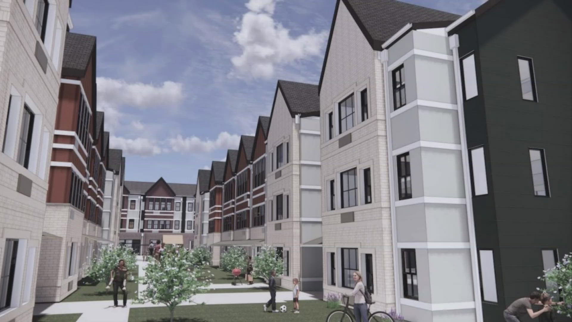 The five-acre campus includes 137 affordable housing units for families earning 30 to 70 percent of the area's median income. 