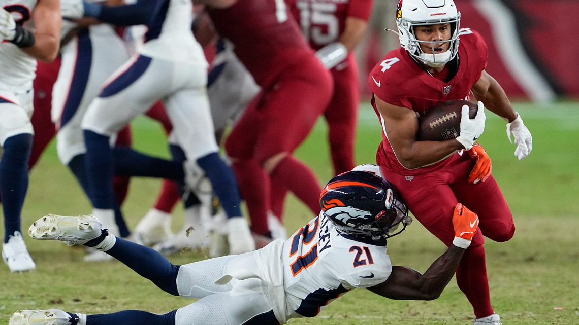 Denver Broncos cornerback Ja'Quan McMillian (35) in the first half of an  NFL preseason football game Saturday, Aug. 26, 2023, in Denver. (AP  Photo/David Zalubowski Stock Photo - Alamy