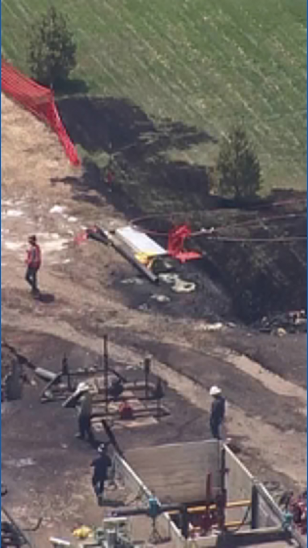 Crews extinguish gas fire off Hwy. 60 in Johnstown | 9news.com