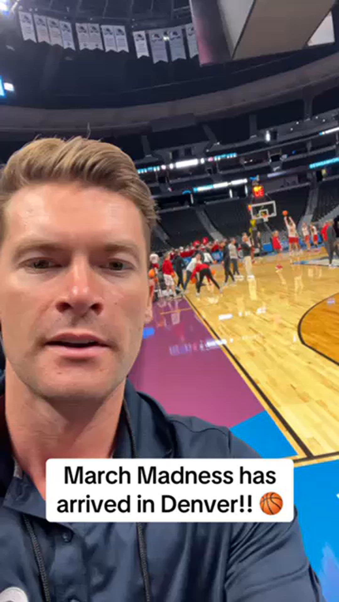 Scotty Gange gives us a look at the March Madness practice before the games begin tomorrow.