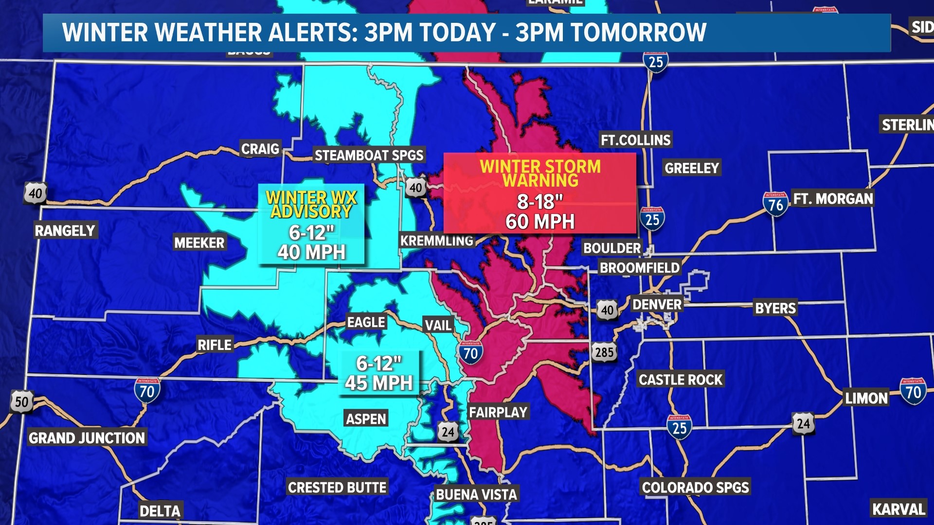 Colorado winter weather: Heavy mountain snow, rain, wind forecast ...