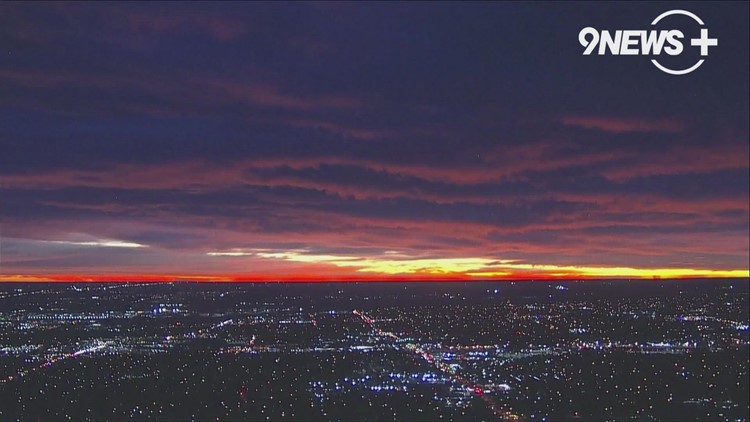 Colorful sunrise over Colorado