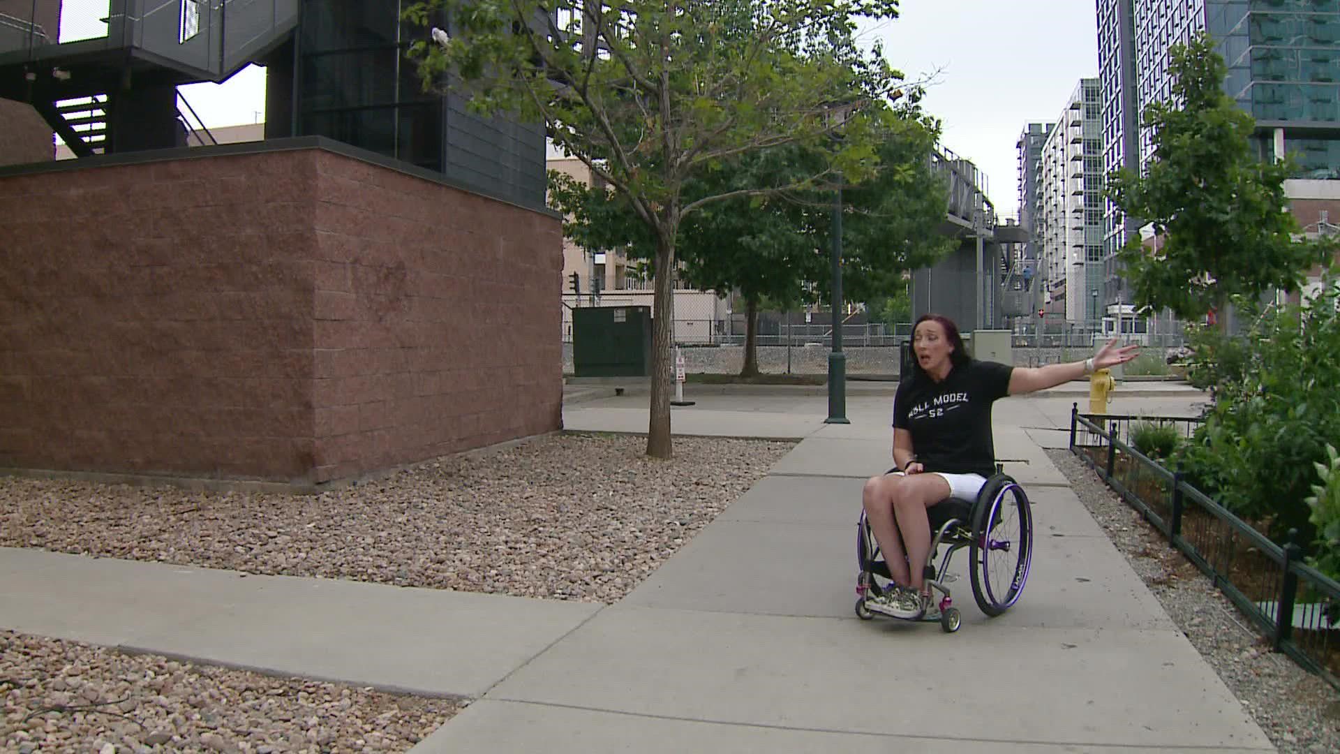 Van Dyken uses a wheelchair and relies on the elevators to access a pedestrian bridge, arguing that closing them violates the Americans with Disabilities Act.