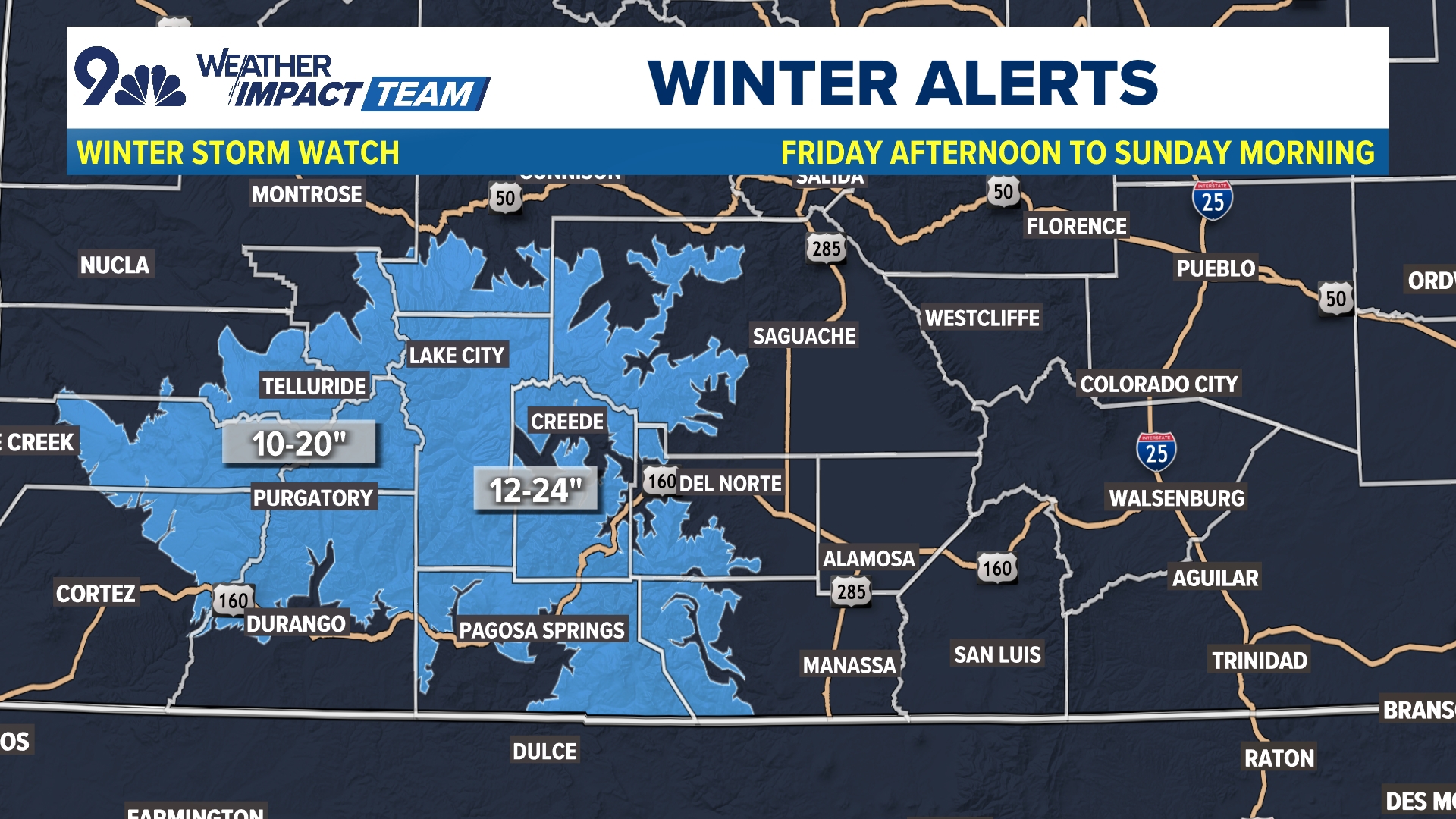 How much snow will Colorado get this weekend?