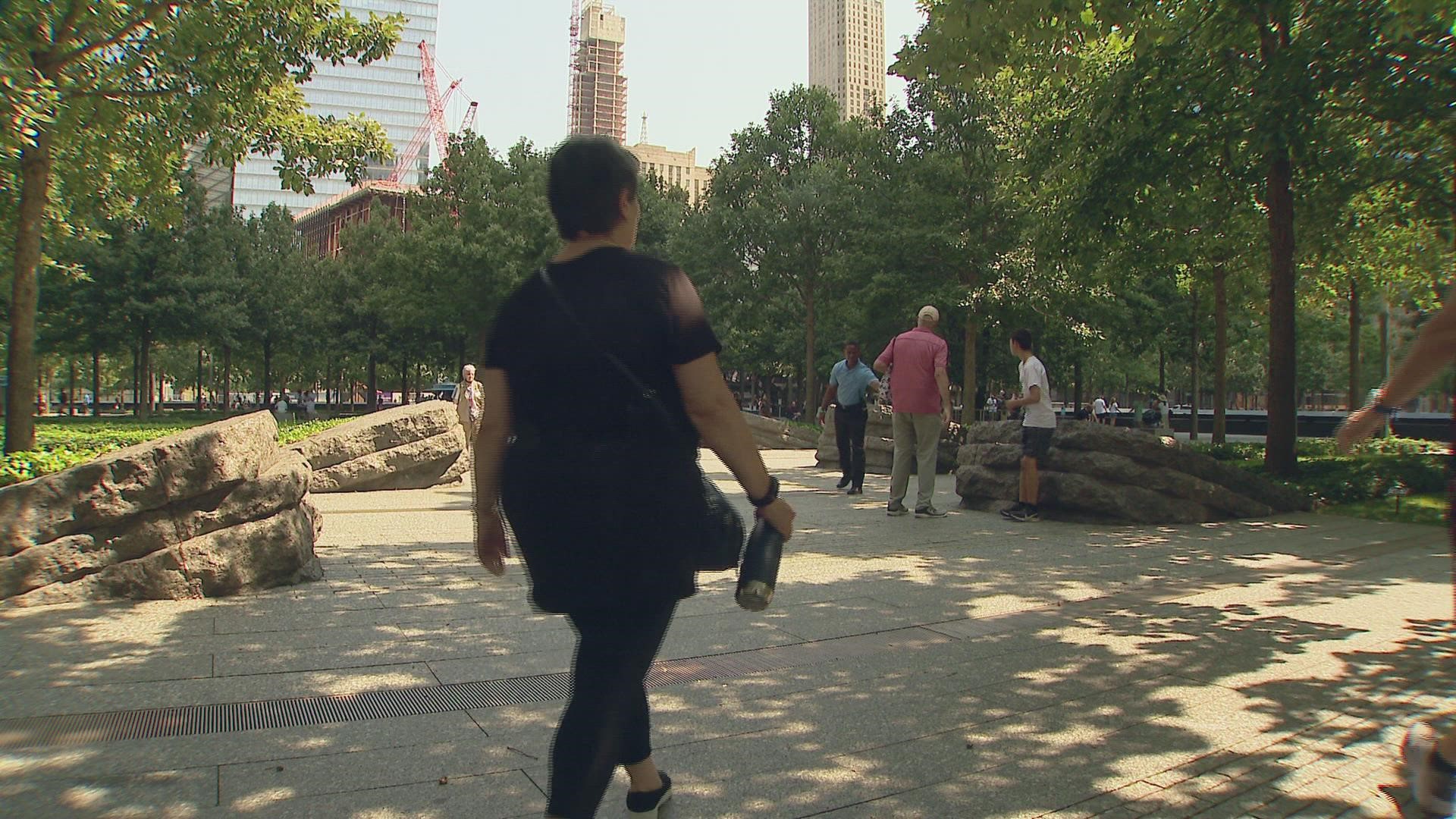 In the Memorial Glade, you'll notice 401 trees. They're all oak trees except for one: a pear tree that was badly damaged when the towers fell in 2001.