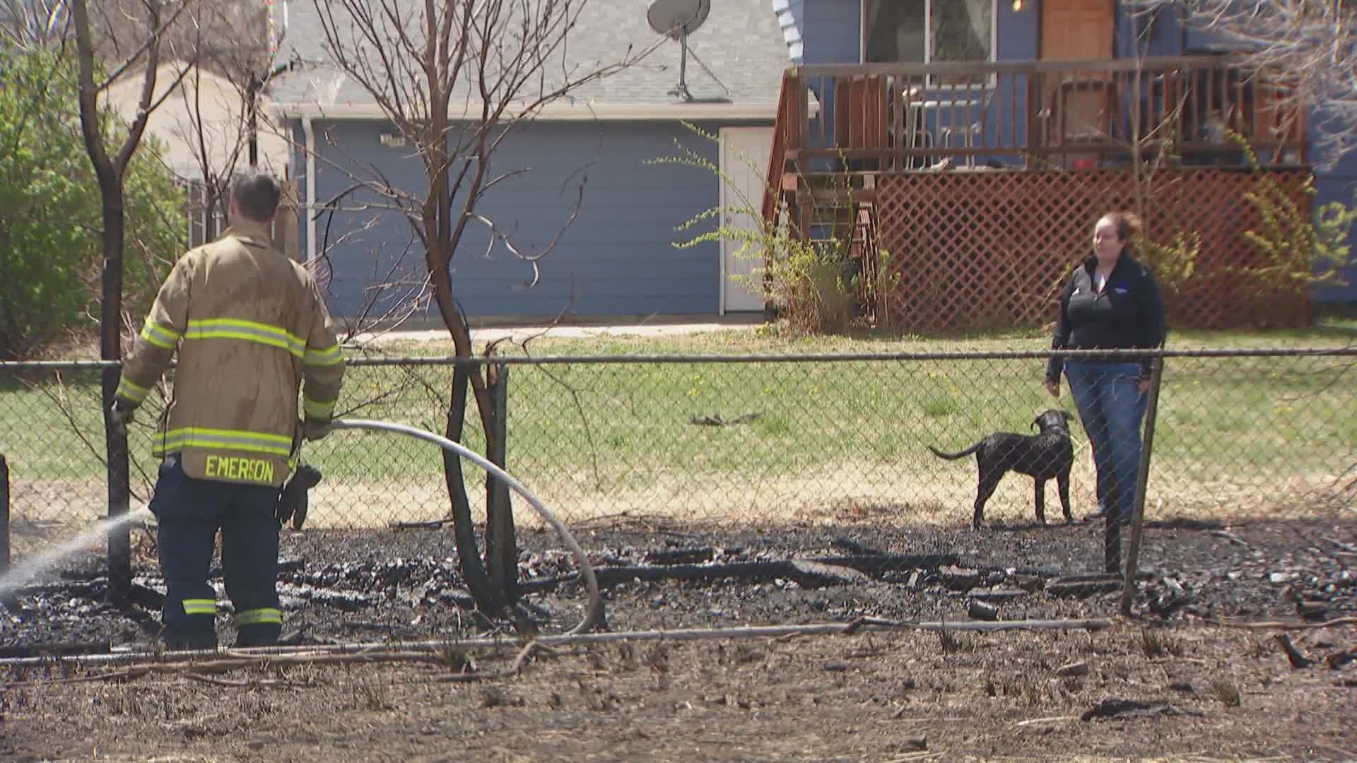 A small grass fire burned near homes near Arvada. 9news reporter Noel Brennan is live from the scene.