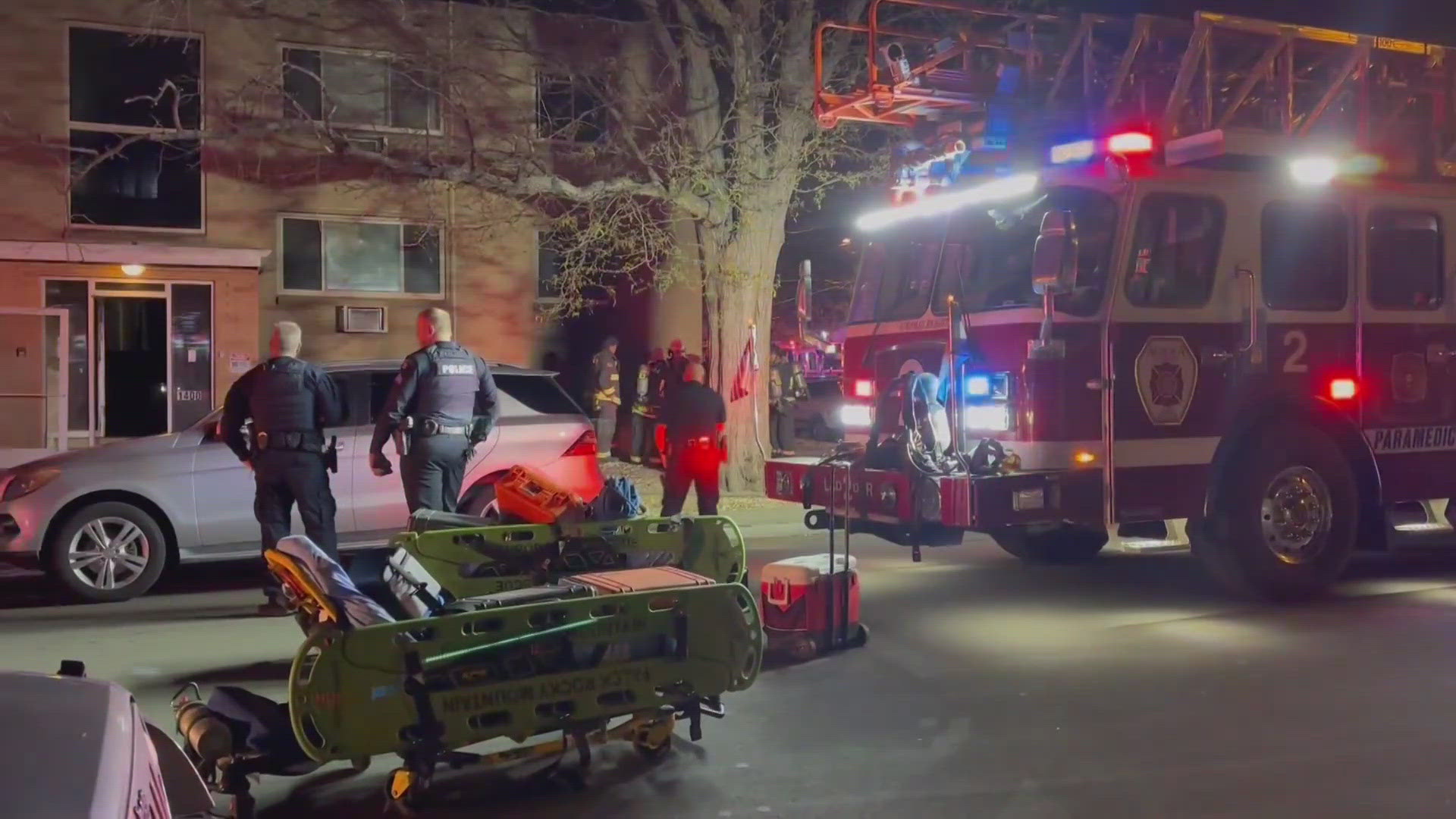 Aurora Fire got a three-story apartment fire under control overnight, but 19 adults and five children were reportedly displaced. 