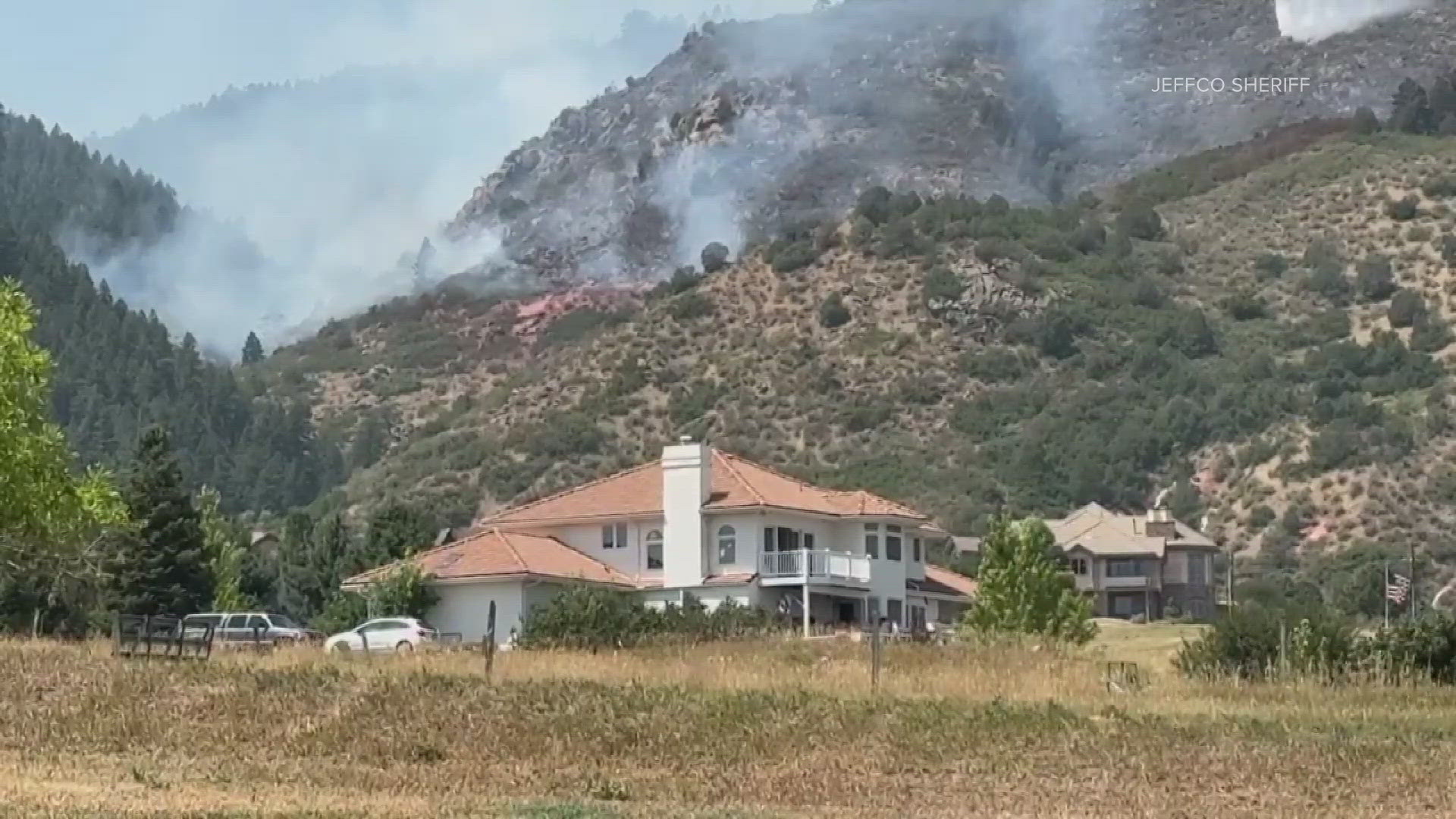 Five subdivisions are under mandatory evacuation orders due to the Quarry Fire burning along Deer Creek Canyon Road just west of Grizzly Drive.