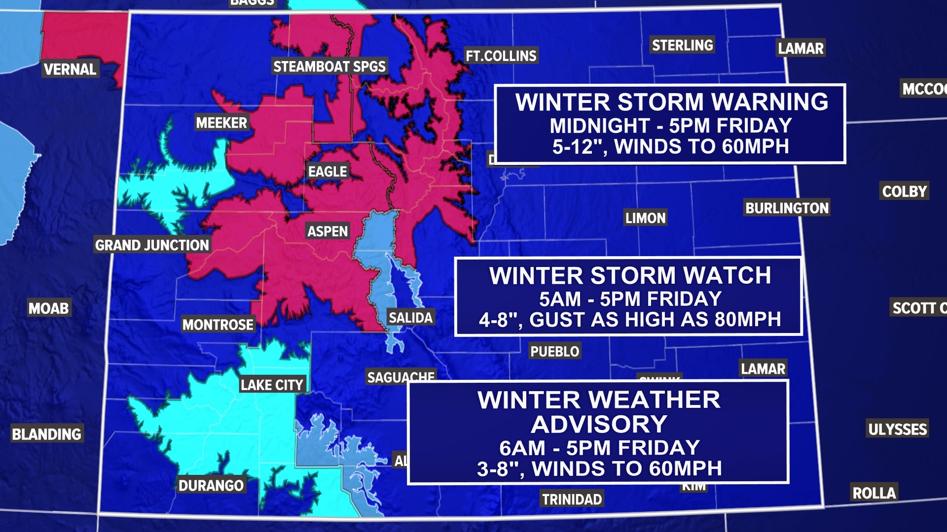 Winter Storm Warning as heavy snow comes to Colorado mountains | 9news.com