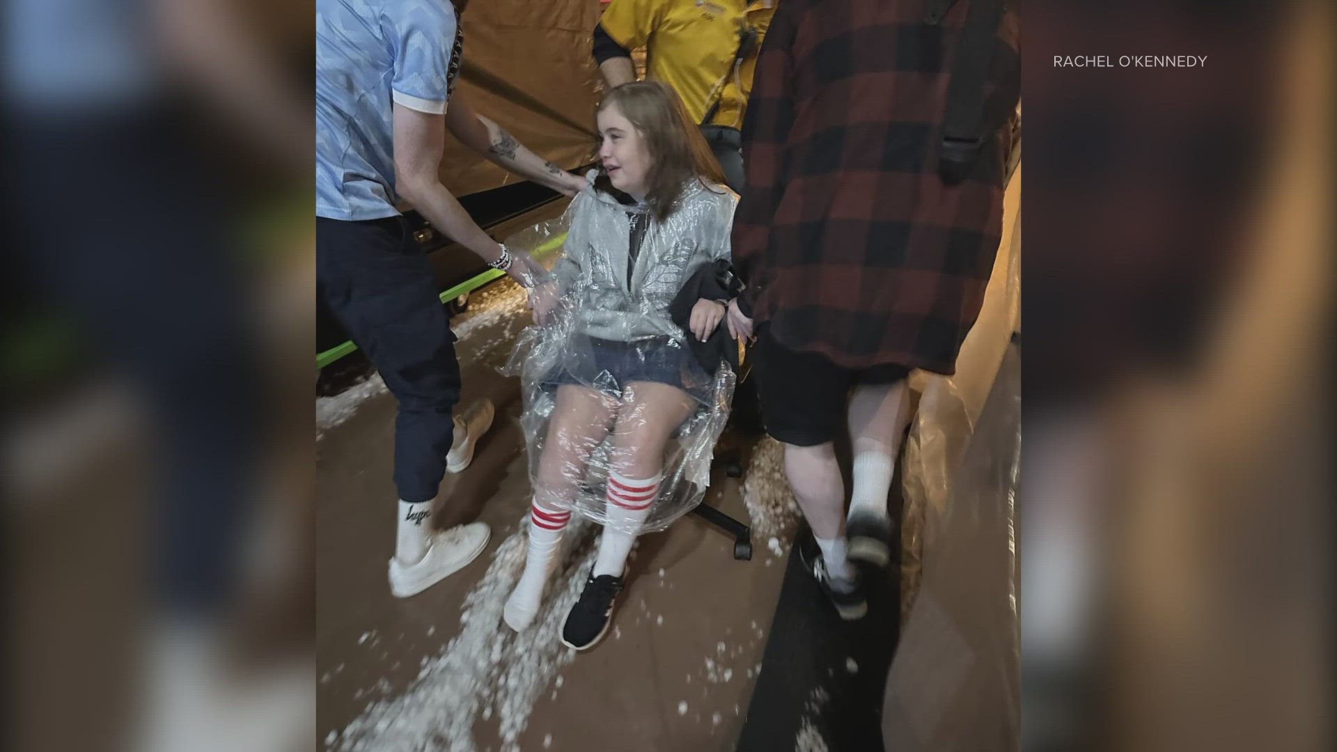 Rachel O’Kennedy was at the Red Rocks concert with her two daughters when the hail storm hit.