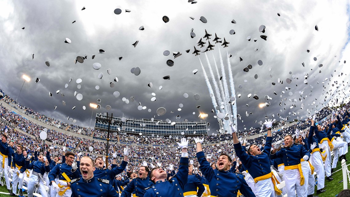 Biden awards football trophy to Air Force Academy