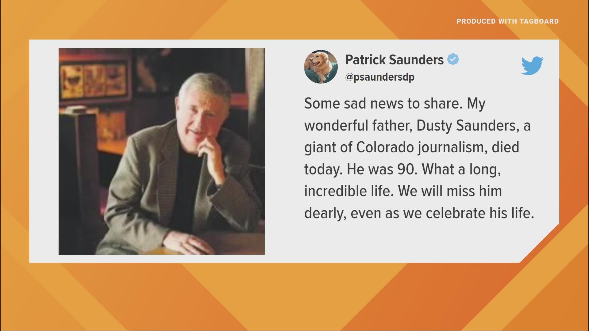 Longtime Denver journalist Dusty Saunders spent most of his career as a media critic for the Denver Post and the Rocky Mountain News.