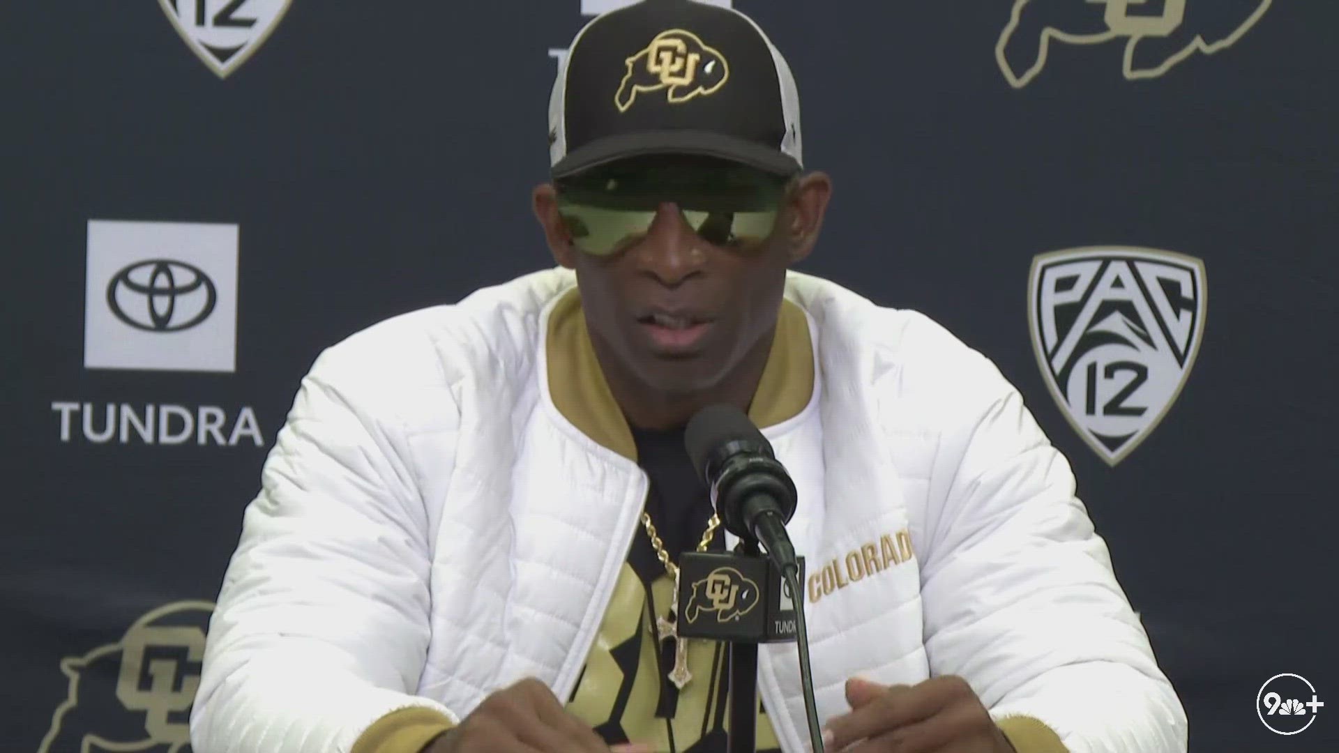 Deion Sanders shades Jay Norvell, hangs with The Rock pregame