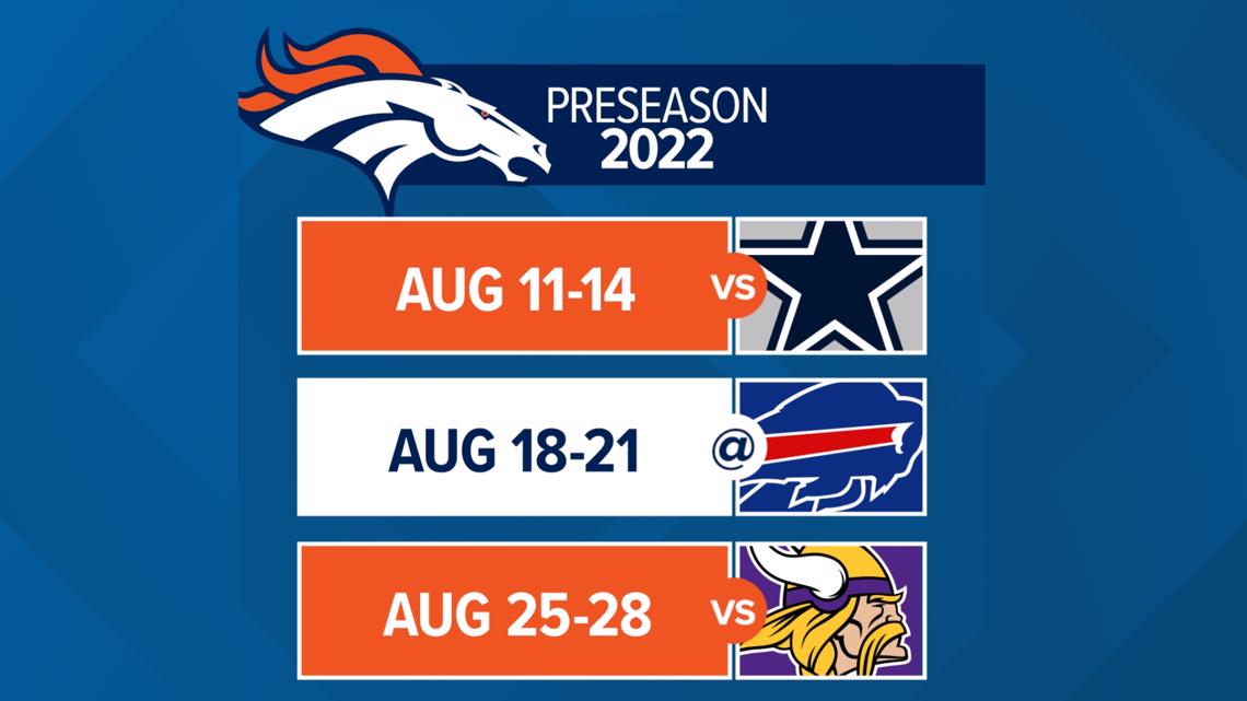 Schedule: Denver Broncos Training Camp 2022 open to the public