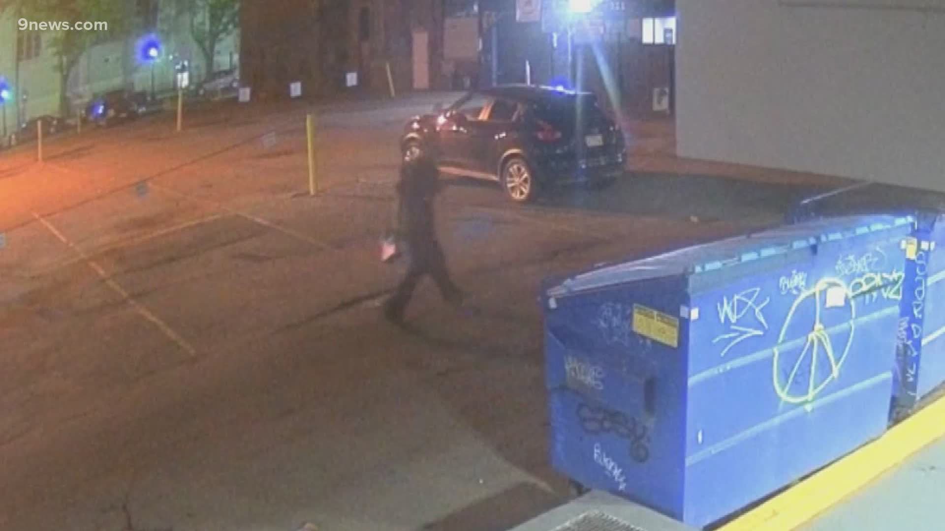 Surveillance video shows a man accused of setting fire to a popular Denver restaurant.