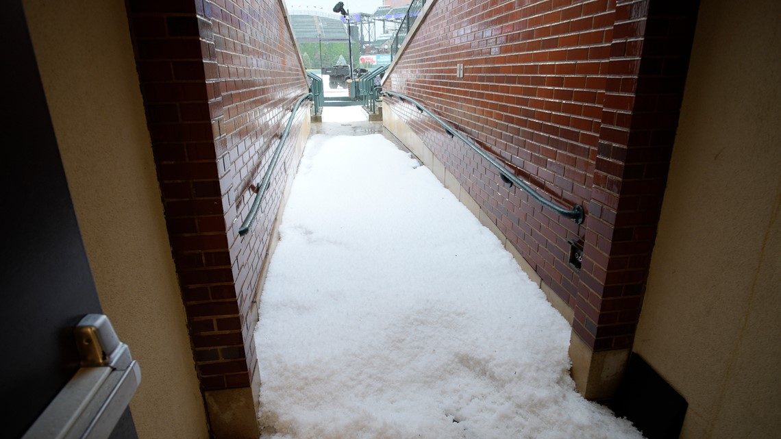 All Hail the Rockies! Pea-sized hail makes Coors Field a winter wonderland  ahead of Dodgers game