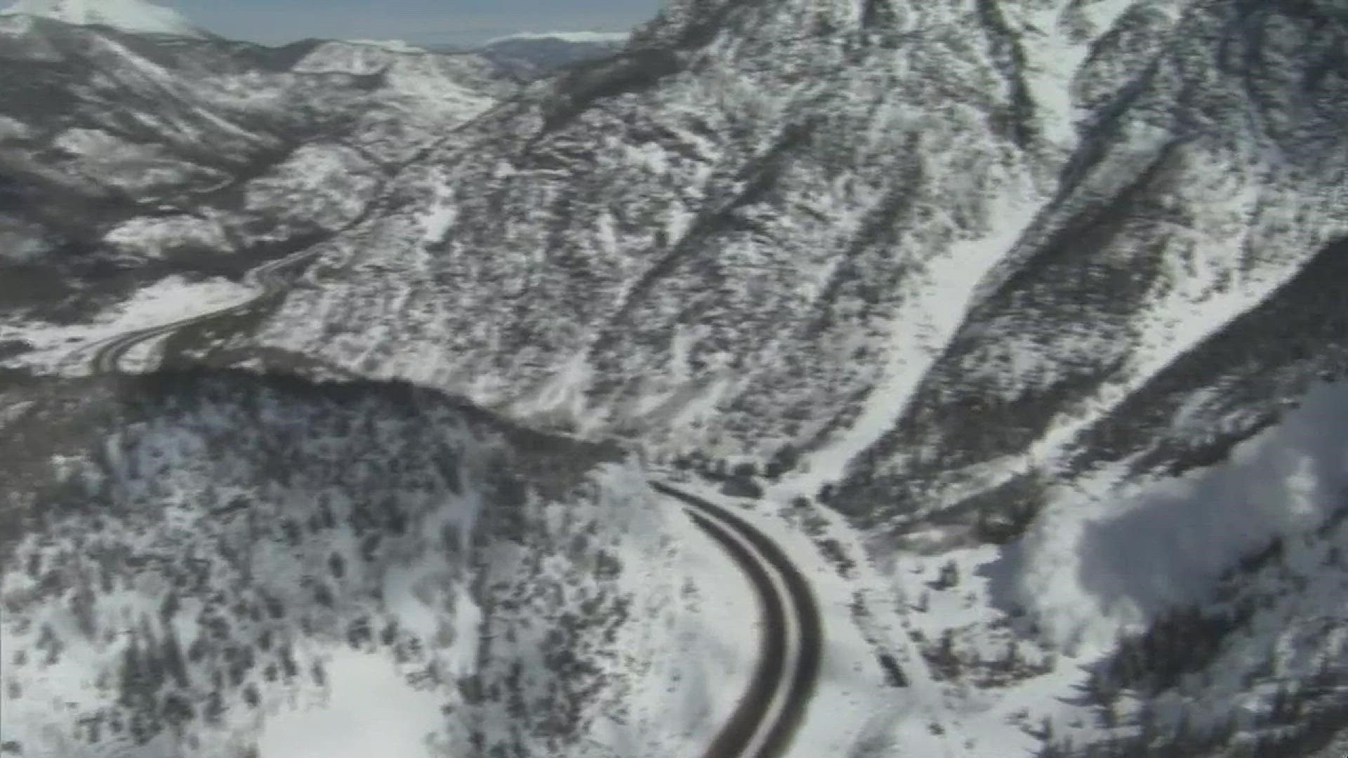 CDOT triggered this avalanche Tuesday afternoon as part of avalanche mitigation work. This is not the slide that covered part of the roadway.