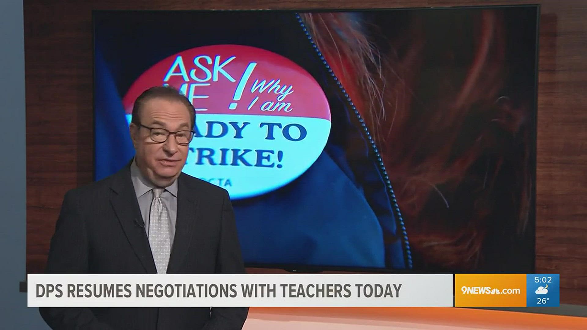 Denver Public Schools is set to resume negations with teachers on salary. 9news reporter Eddie Randle reports live from DPS headquarters on the negotiation details.