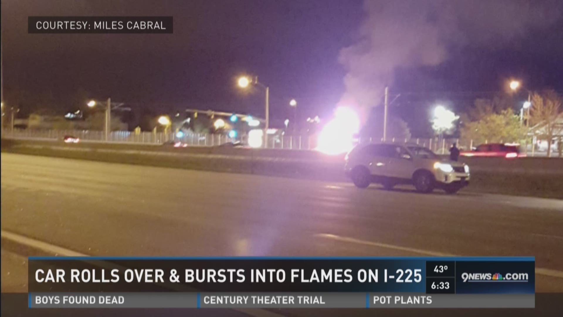 Fiery crash on I225 in Aurora