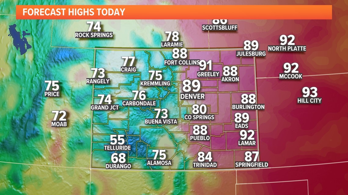 Scattered storms to the west, hot and dry in Denver | 9news.com