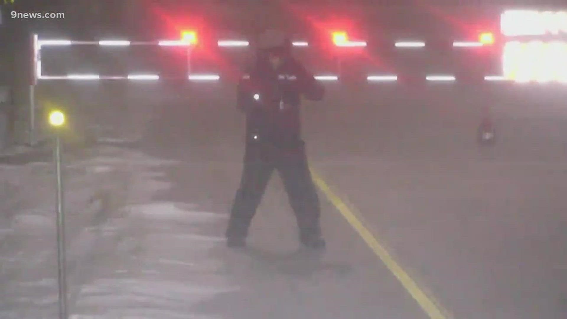 There are blizzard-like conditions out east. Cory Reppenhagen is at Airpark Road where I-70 is fully closed.